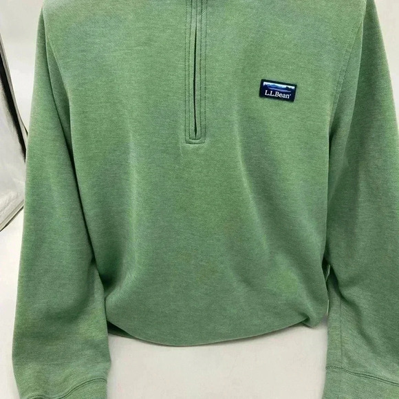 L.L. Bean 1/4 Zip Pullover Lakewashed Green XL - Picture 2 of 12